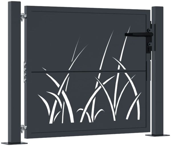 vidaXL Gartentor Anthrazit 100x75 cm Stahl Gras-Design 153166 Bild 2