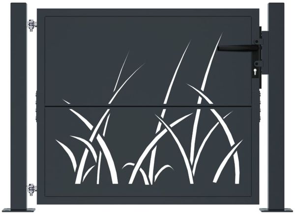 vidaXL Gartentor Anthrazit 100x75 cm Stahl Gras-Design 153166 Bild 3