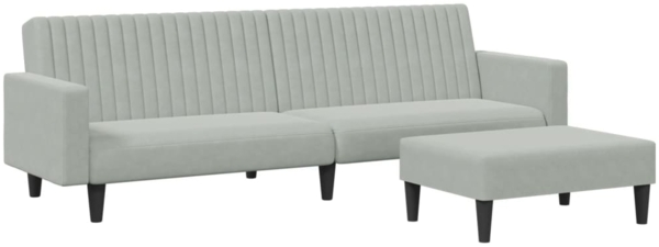 vidaXL 2-tlg. Sofagarnitur Hellgrau Samt 3216280