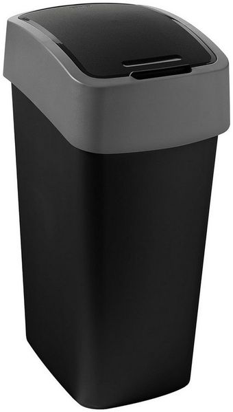 Curver FlipBin Abfalleimer 45 L Schwarz Kunststoff ca. 29x37,6x65 cm Mülleimer 4er Set