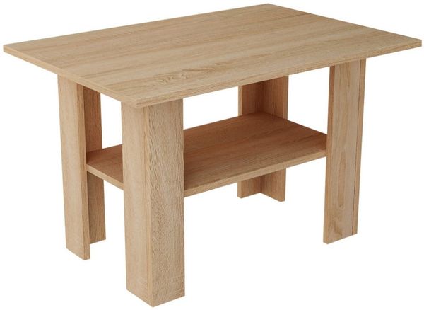 Home Collective Couchtisch mit Ablage Tisch mit matter Oberfläche, Beistelltisch 87 cm breit (Ideal für Schlafzimmer, Wohnzimmer aus laminiertem Holz), Loft Design 1 Ablage für zusätzlichen Stauraum sonoma