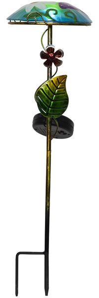 Solar-Dekoration ,Salona', Blatt- und Blumendesign, Lichtsensor, bunt, 44cm