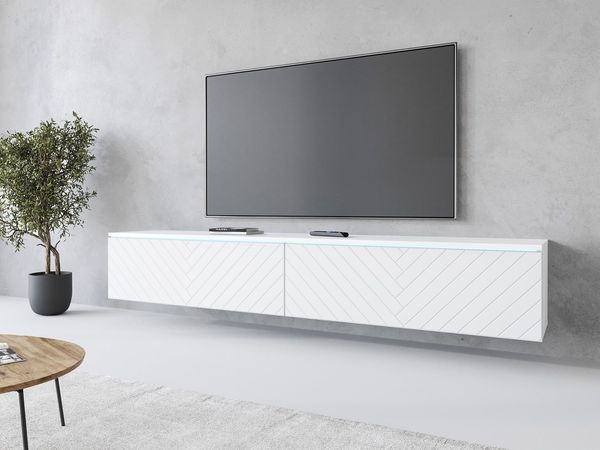 Home affaire Lowboard Vera, wahlweise mit oder ohne Beleuchtung, gefräste MDF Front mit 3D Effekt, stehend und hängend montierbar