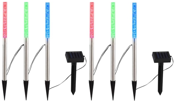 6er Set Solar LED Steckleuchten für den Außenbereich