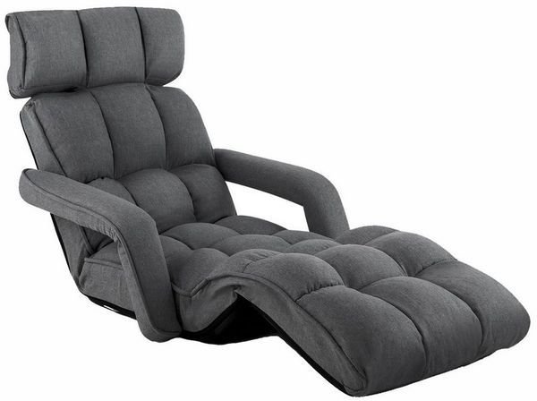 KOMFOTTEU Relaxsessel Bodenstuhl Bodenliege Bodensofa, mit 6-Fach verstellbare Rückenlehne