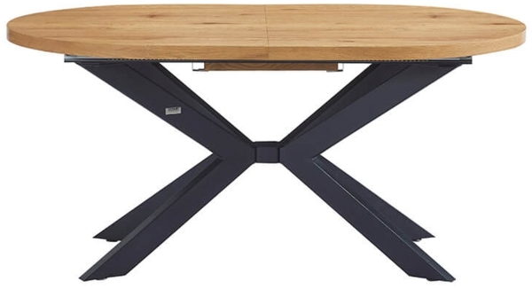 HOME DELUXE Essgruppe Oval Ausziehbar inkl. Sternfuß - 160 x 100 cm Light Oak 8 Stühle Beige Bild 7