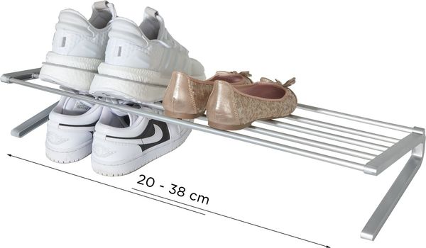 Ruco Schuhregal, Schuhstapler, breitenverstellbar, für bis zu 6 Paar Schuhe, Aluminium
