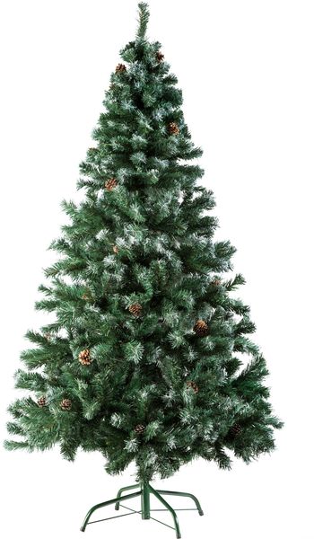 tectake Künstlicher Weihnachtsbaum Christbaum künstlich Tannenbaum 180 cm Kiefernzapfen Grün, Undekorierter/Unbeleuchteter Baum, 180 cm, künstlich mit Zapfen Bild 2
