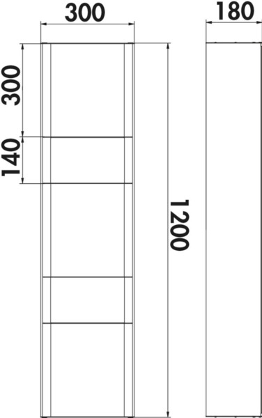 Naber 8041236 transFORM Solitärregal, 1200 x 300 x 180 mm (H x B x T) für Regalsystem, schwarz matt Bild 2