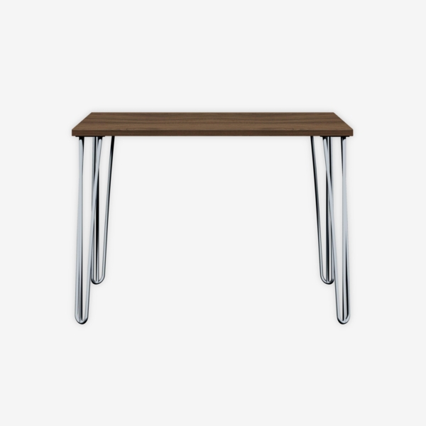 MultiDesk, 4 Stahlfüße, Dekor Nussbaum, Farbe Lichtgrau, Maße: H 740 x B 1000 x T 600 mm