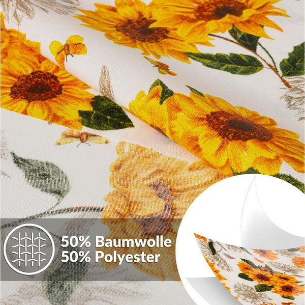 ANRO Tischdecke abwaschbar Tischtuch Baumwolle Polyester wasserabweisend (Einzelstück 1-tlg), Schmutzabweisend Landhaus Orange 100x140cm