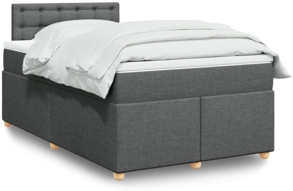 vidaXL Boxspringbett mit Matratze Dunkelgrau 120x200 cm Stoff 3288962