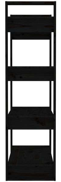 vidaXL Bücherregal/Raumteiler Schwarz 80x35x125 cm Massivholz Kiefer 813908 Bild 6
