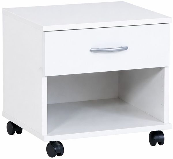 Rollcontainer 40 x 40 x 41 cm Nachtschrank weiss dekor #1965