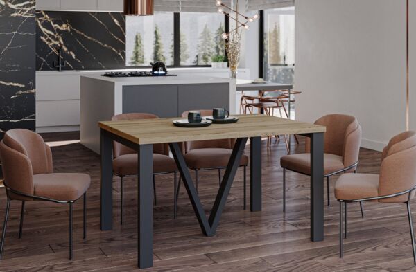 Endo-Moebel Esstisch Titan XXL 130-405 cm, Metallgestell, ausziehbar, 400cm Esstisch XXL 14 Personen riesiger Tisch 4m