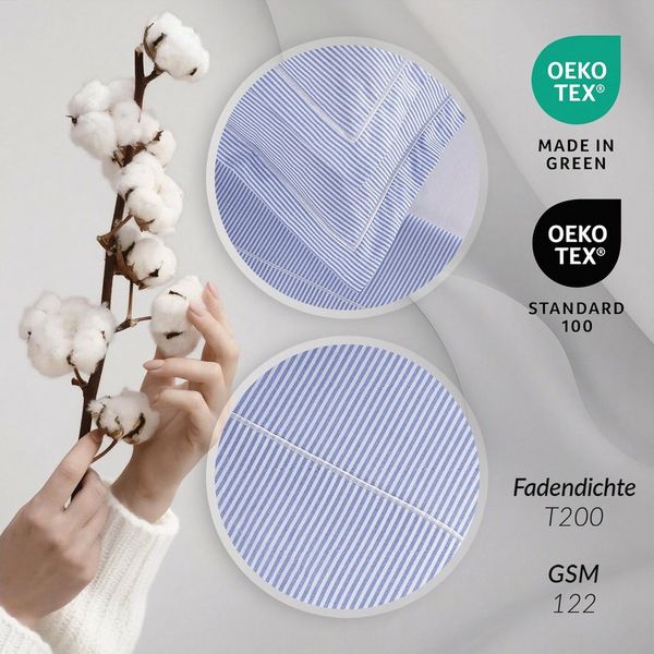 Pure cottom Bettwäsche Perkal-Bettwäsche hellblau, Baumwoll-Satin, verschiedene Größen