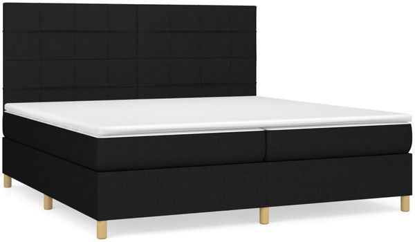 vidaXL Boxspringbett mit Matratze Schwarz 200x200 cm Stoff, Härtegrad: H2 [3142363] Bild 2