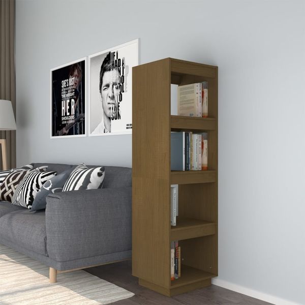 vidaXL Bücherregal/Raumteiler Honigbraun 40x35x135 Massivholz Kiefer 810852