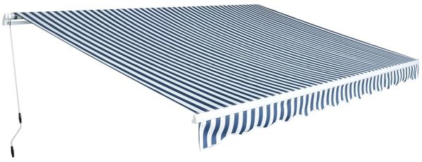 vidaXL Gelenkarmmarkise 450 cm Blau/Weiß 275565