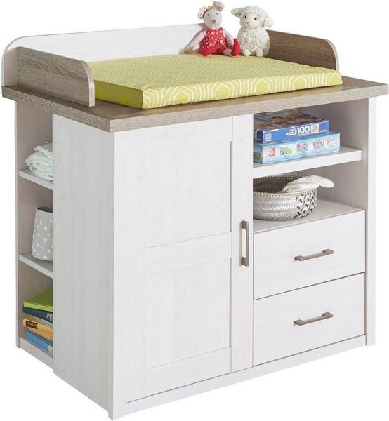 Bega 'LUCA' Wickelkommode inkl. Aufsatz Pinie Weiß / Trüffel - 106 x 102 x 75 cm