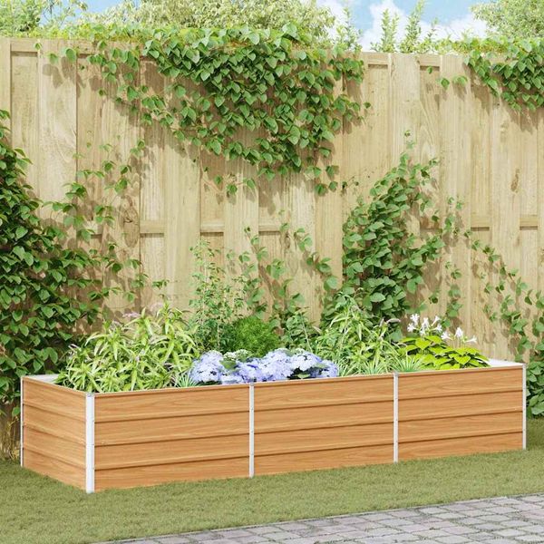 vidaXL Hochbeet Hellbraun 240 x 80 x 45 cm Verzinkter Stahl 42017335