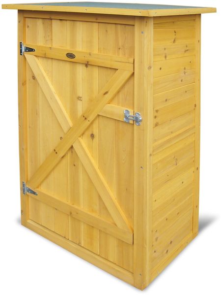 HABAU Gartenschrank mit Flachdach, Maisgelb, 75 x 56 x 117 cm