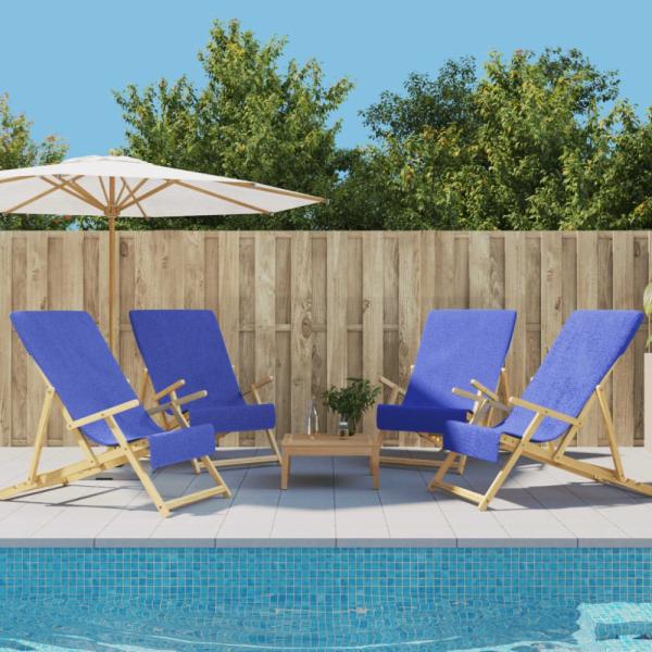 vidaXL Strandtücher 4 Stk. Königsblau 60x135 cm Stoff 400 GSM 3157058