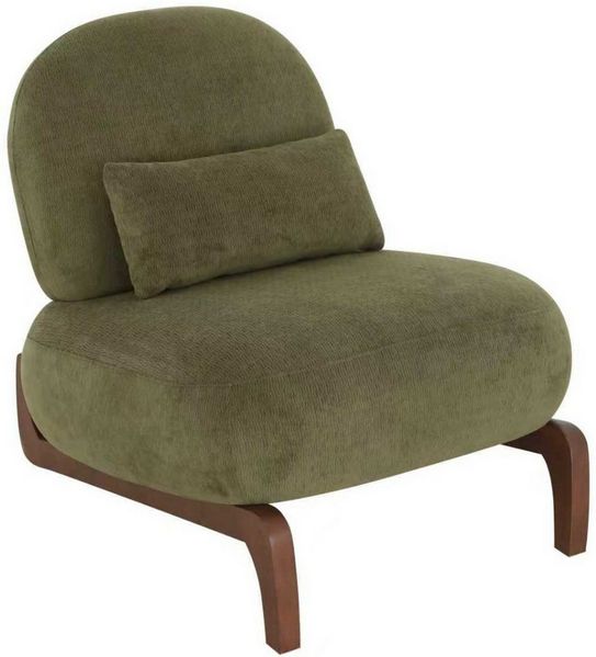 LVHOM Loungesessel runder Relaxsessel,ohne Armlehnen, weich gepolstert, Massivholzrahmen (Samtstoff,einzigartiges Design mit Lendenkissen,ergonomisches Design, rutschfeste Füße, niedriger Schwerpunkt, belastbar bis 150kg), für Schlaf-, Wohn-, Arbeitszi...