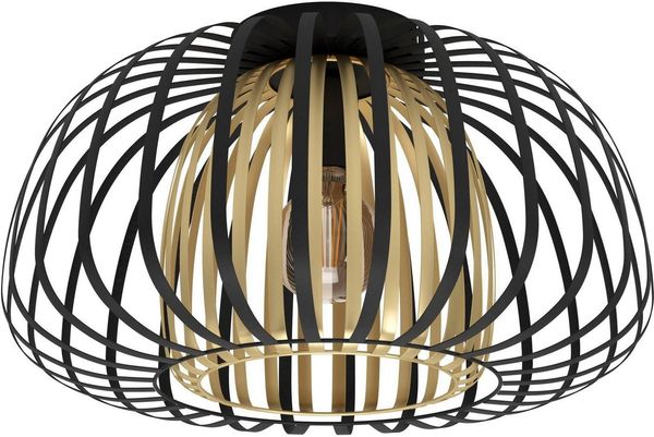 Eglo 99664 Deckenleuchte ENCINITOS E27 1X40W Stahl schwarz, gold H:26cm Ø:45cm dimmbar