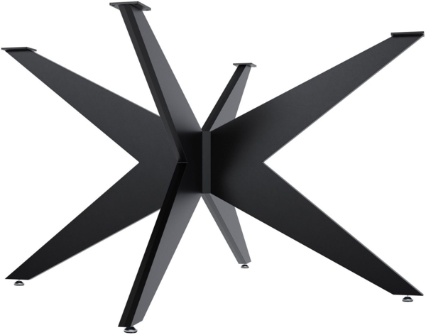 TPFLiving Tischbein Tavalo, Kreuzgestell aus schwarzem, pulverbeschichtetem Stahl