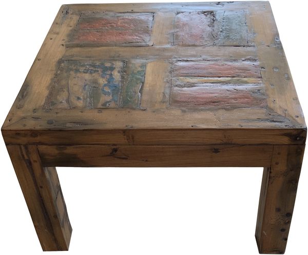 Couchtisch JENS - Teak Braun 45x70x70cm | Kaffeetisch Sofatisch Wohnzimmertisch
