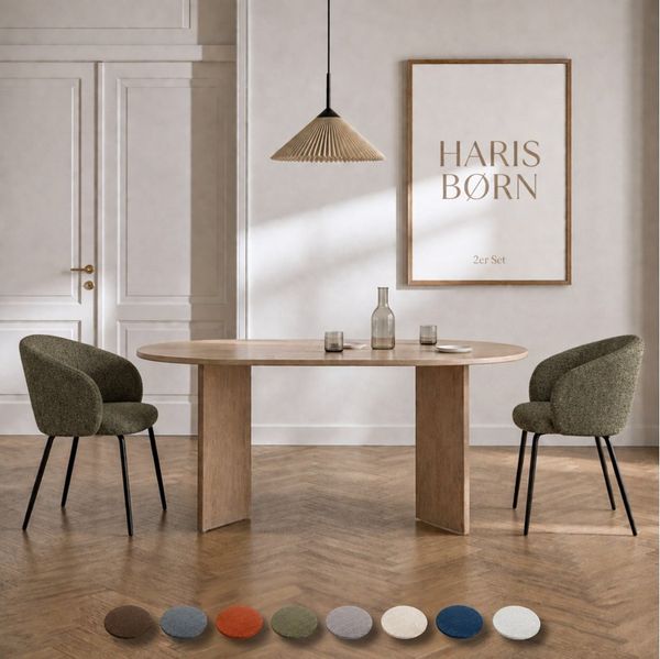 Haris Børn Esszimmerstuhl mit Armlehnen - Hochwertige Polsterstühle für Esszimmer (Set, 2 St), Premium Esszimmer Stühle & Wohnzimmer Stühle