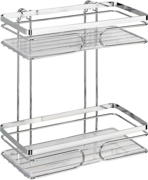 WENKO PREMIUM Duschablage, Chrom, 2 Etagen, Edelstahl rostfrei