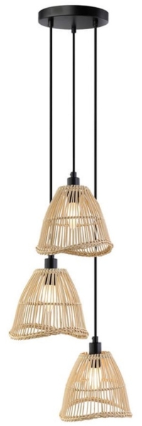 HOME DELUXE Hängeleuchte aus Rattan FELIA - Beige