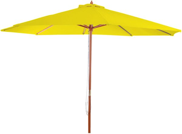 Mendler 'Florida' Sonnenschirm, Polyester / Holz gelb, Ø 3,5