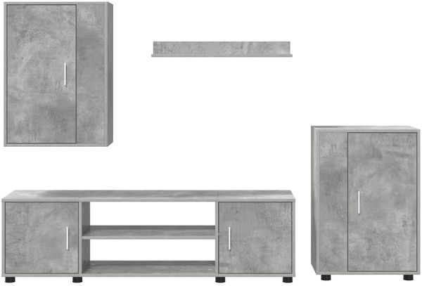 vidaXL TV-Schrankset Beton Grau Holzwerkstoff 3397899 Bild 9