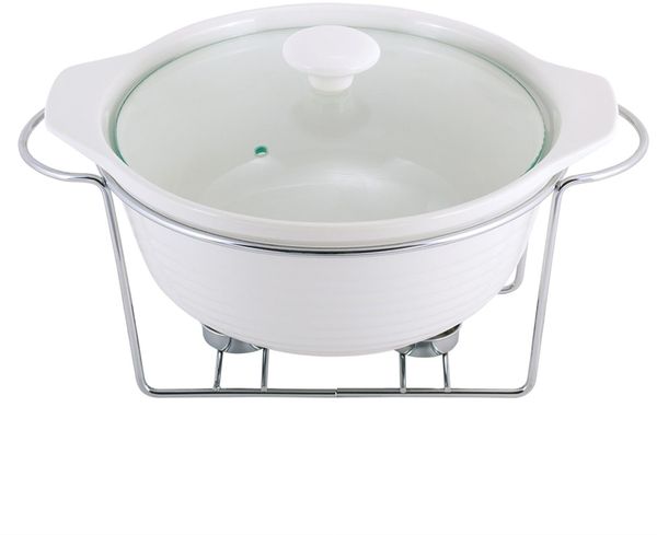 Speisewärmer aus Keramik 2,3 L Chafing Dish Buffet-Set Keramik-Chafer Buffetwärmer Warmhaltebehälter