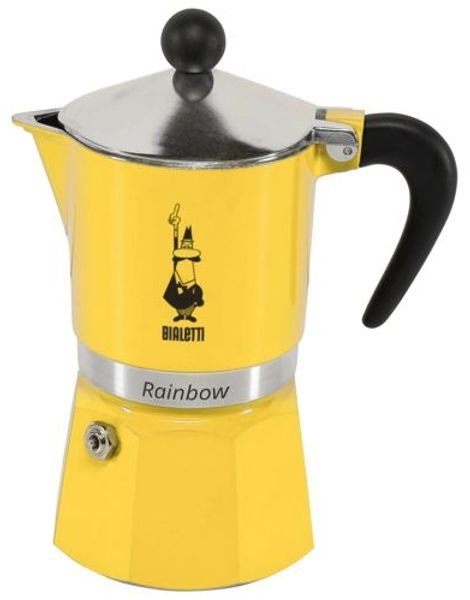 Bialetti Rainbow Caffetteria Color Alluminio 3 Tassen Gelb