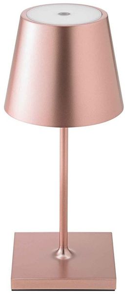 LED Tischleuchte, roségold, Aluminium, Touchdimmer, Akku, H 25 cm