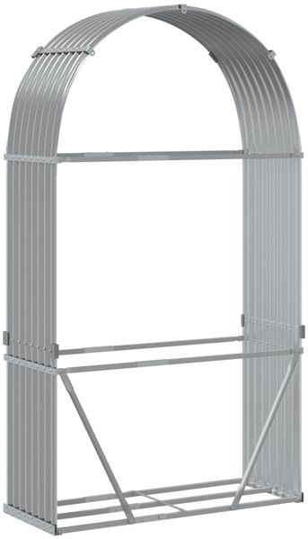 vidaXL Kaminholzunterstand Hellgrau 120x45x210 cm Verzinkter Stahl 364552 Bild 6