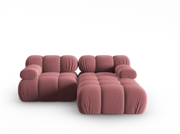 Micadoni Modulares Ecksofa Bellis 3-Sitzer Links Samt Bluvel Rosa