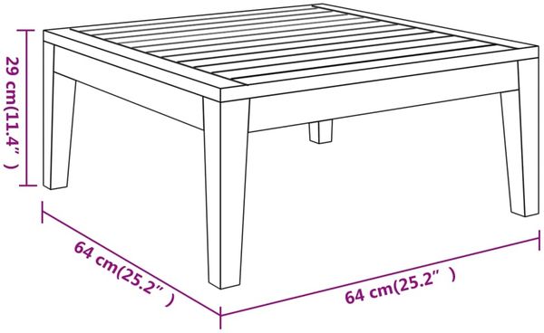 vidaXL 5-tlg. Garten-Lounge-Set mit Dunkelgrauen Kissen Akazienholz 3087275 Bild 10