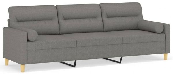 vidaXL 3-Sitzer-Sofa mit Kissen Dunkelgrau 210 cm Stoff