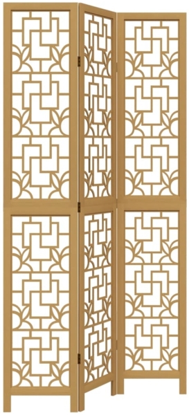 vidaXL 3-tlg. Raumteiler Braun Massivholz Paulownia 358864 Bild 1