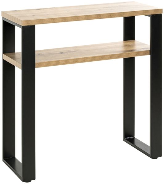 Konsole >23967< in schwarz-eiche, MDF, Metall - 70x75x28cm (BxHxT)