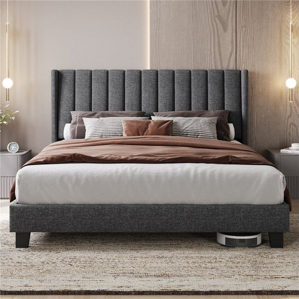 Yaheetech Polsterbett, Doppelbett Familienbett Bettgestell mit Lattenrost, 160 x 200 cm