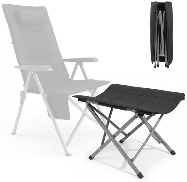 HOMECALL Klappstuhl Campingstuhl Faltbar 72 cm Hochlehner Luxus Klappstuhl (Fußablage fußhocker klappbar für Campingsessel Soft Touch Black Magic), 2,4KG Hocker Gepolstert Fußstütze für Sessel Garten- und Balkonstuhl