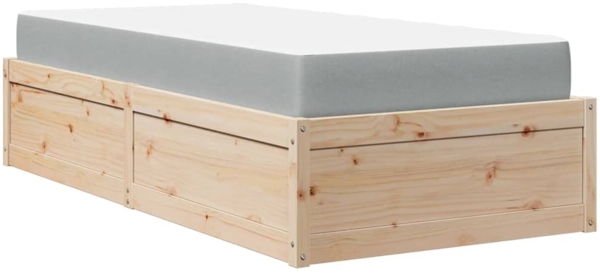 vidaXL Bett mit Matratze 90x200 cm Massivholz Kiefer 3281943