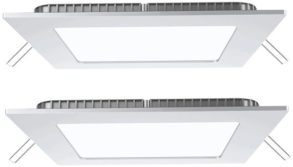2er Set LED Einbaupanel, 1350 Lumen, Kaltweiß, L 16 cm