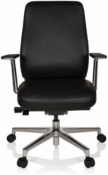 hjh OFFICE Luxus Chefsessel VERMONT Leder Schwarz